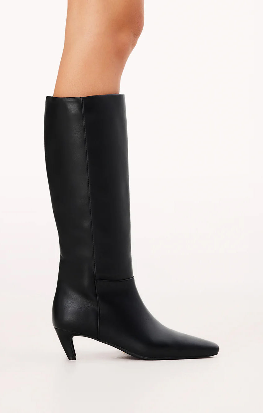 Viviette Vintage Boot - Black Knee-High