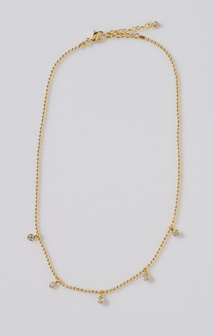 Viviette Vintage Crystal Shaker Necklace