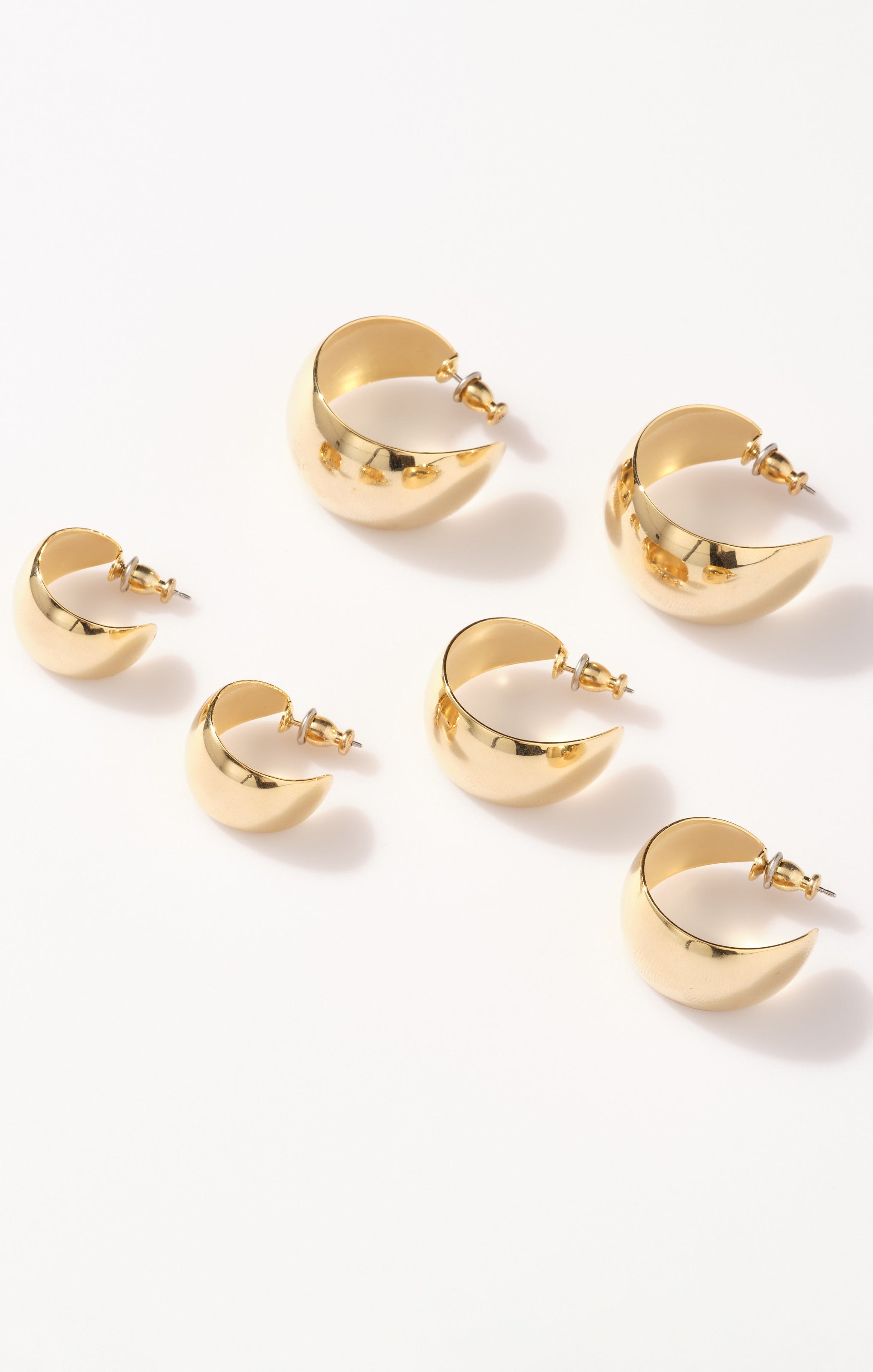 Viviette Vintage Gold Hoop Earrings