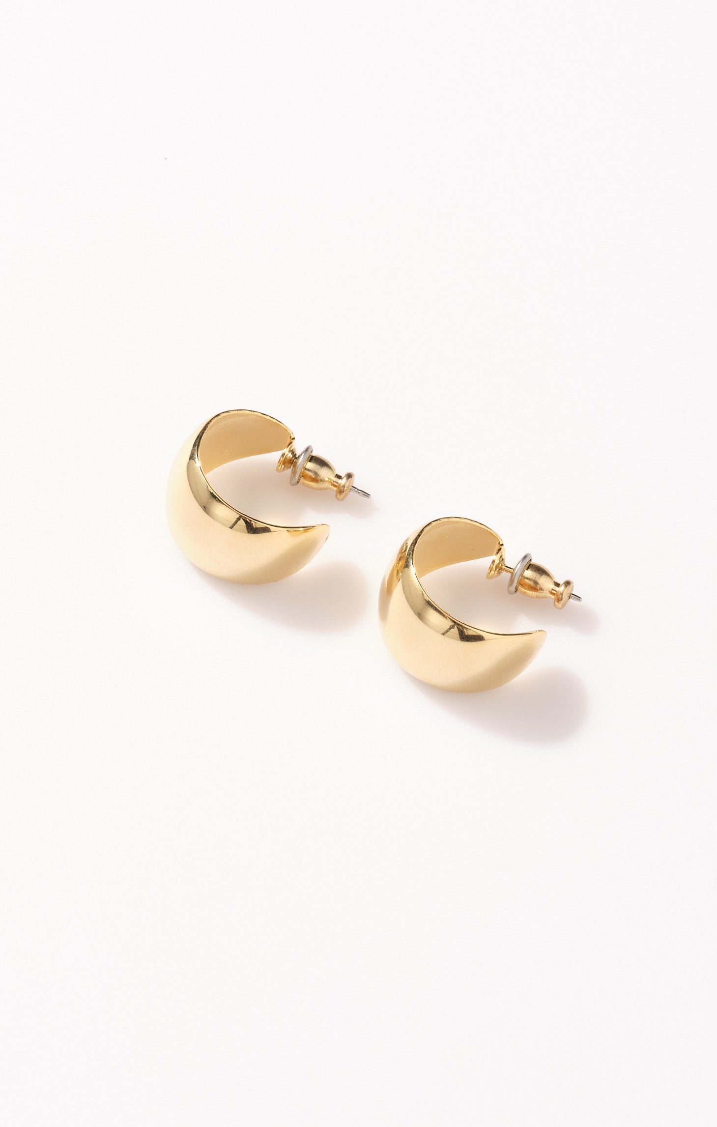 Viviette Vintage Gold Hoop Earrings