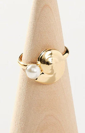 Viviette Vintage Gold Statement Ring