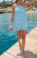 Viviette Vintage Mini Dress – Blue Riviera Swirl Halter