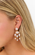 Viviette Vintage Pearl Chandelier Earrings in Ivory