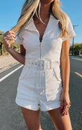 Viviette Vintage Romper in Pearly White