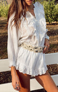 Viviette Vintage Shorts in White Eyelet